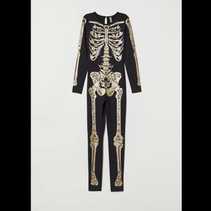 Hm h&m skeleton onesie Halloween costume sz m NWT